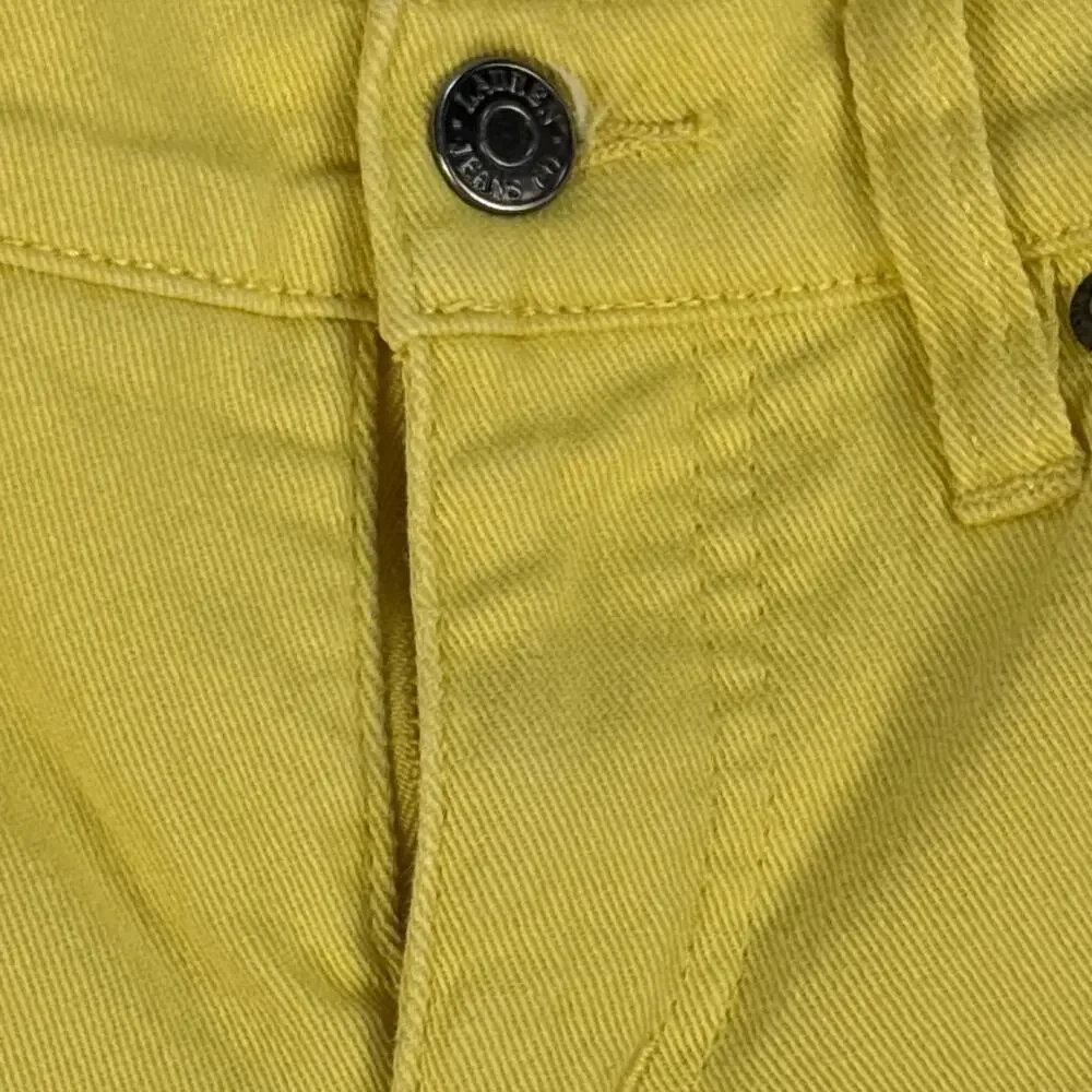 LRL Lauren Jeans Co Ralph Lauren Classic Straight Cropped Jean Sz 2 Yellow Denim